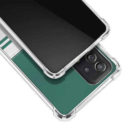 NFL New York Jets White Striped Galaxy A72 5G Clear Case